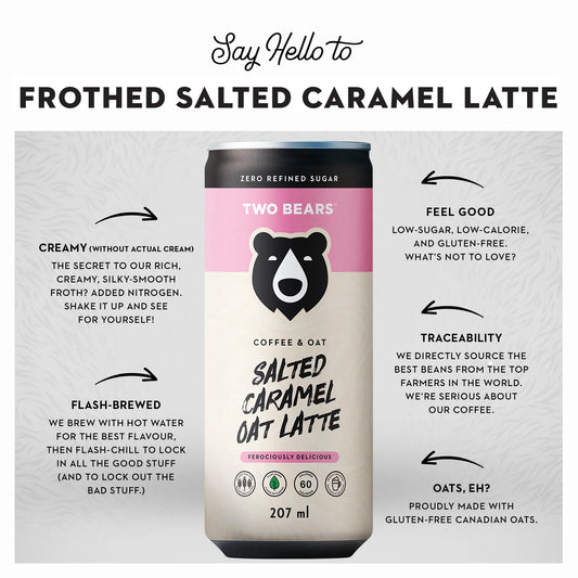 Two Bears Frothed Salted Caramel Oat Latte (207mL)