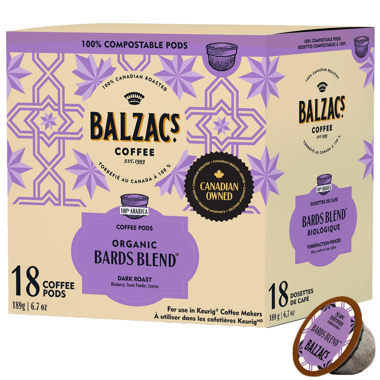Balzac's Bards Blend Compostable K-Cup (18 Pack)