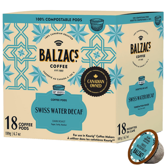 Balzac's Swiss Water Process Decaf Compostable K-Cup (18 Pack)