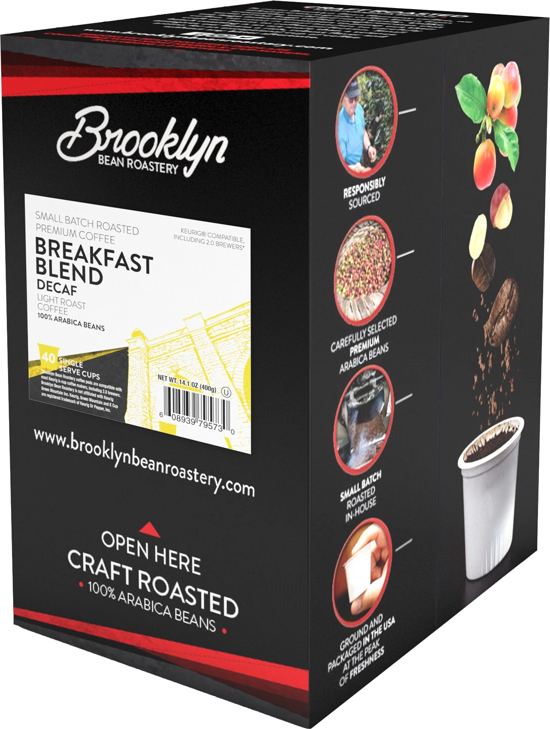 Brooklyn Bean Roastery Breakfast Blend Decaf 40ct