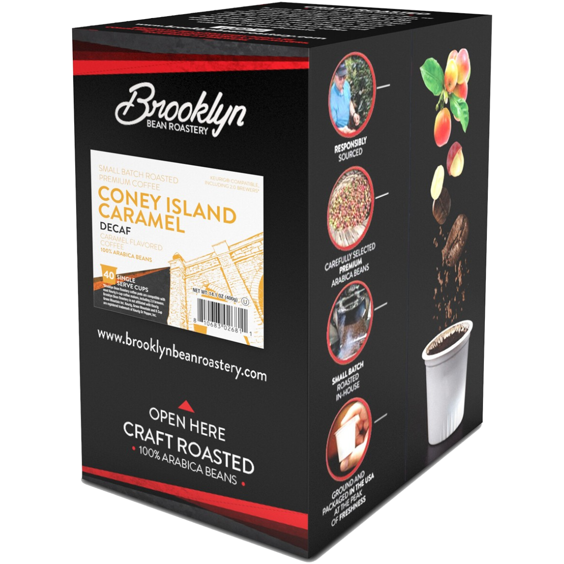 Brooklyn Bean Roastery Coney Island Caramel Decaf 40ct