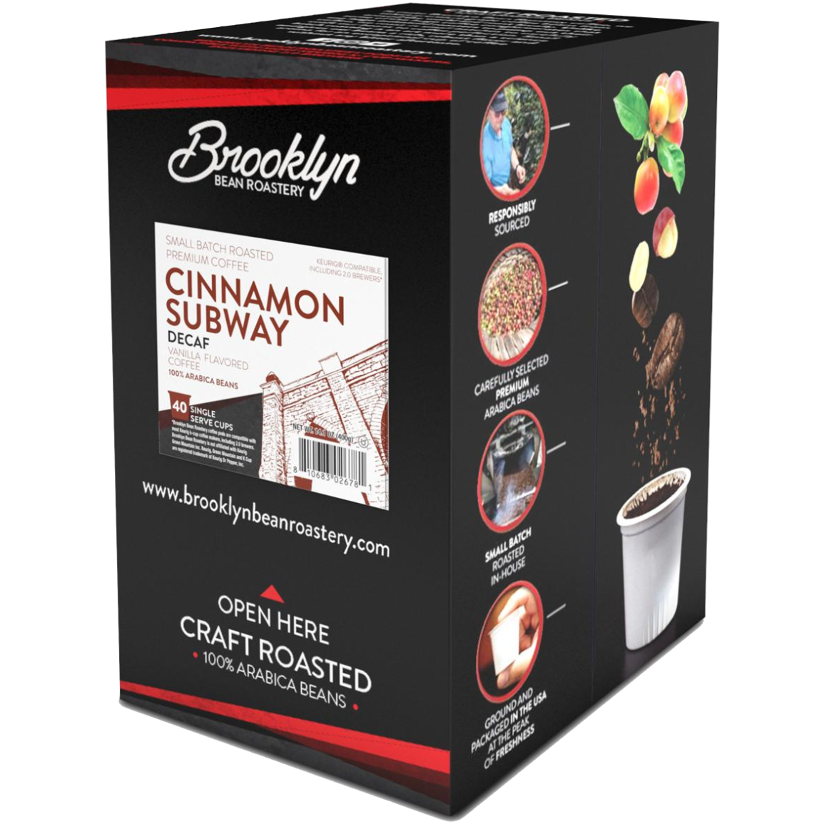 Brooklyn Bean Roastery Cinnamon Subway Decaf 40ct