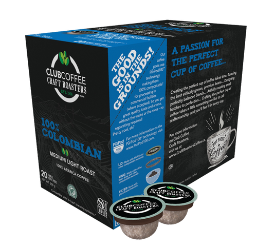 Club Coffeeâą Craft Roasters 100% Colombian (20 Pack)