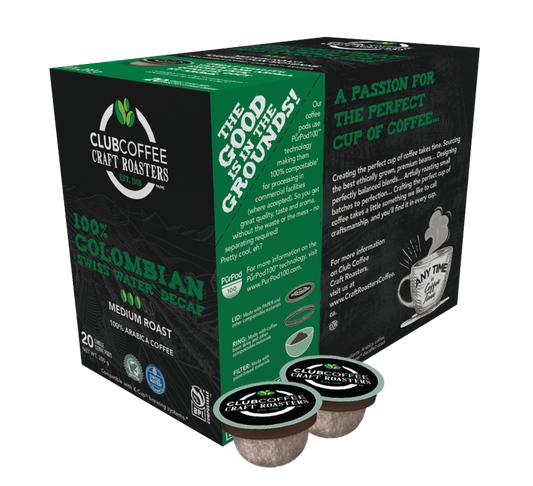 Club Coffee™ Craft Roasters Swiss Water® Decaf (20 Pack)