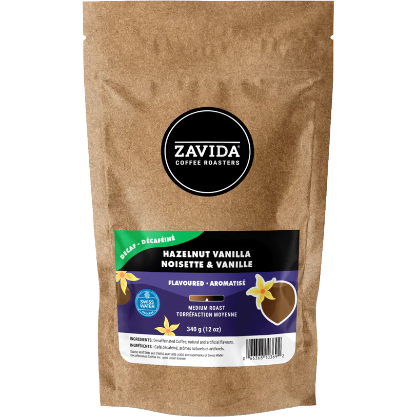 Zavida® Whole Bean Decaf Hazelnut Vanilla (12oz/340g)