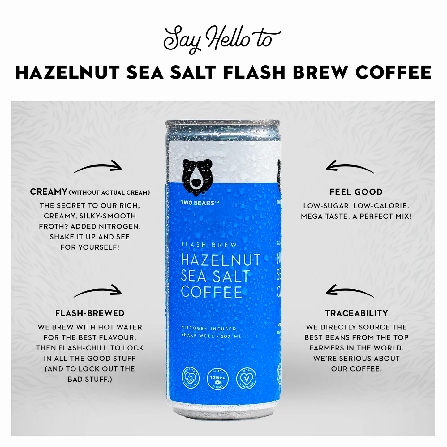 Two Bears Hazelnut Sea Salt Flash Brew Coffee (207mL)