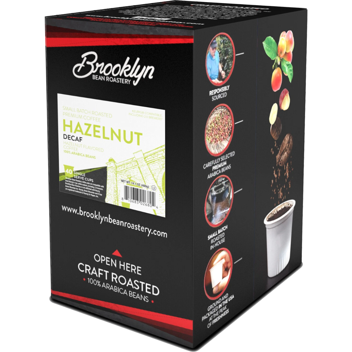 Brooklyn Bean Roastery Hazelnut Decaf 40ct