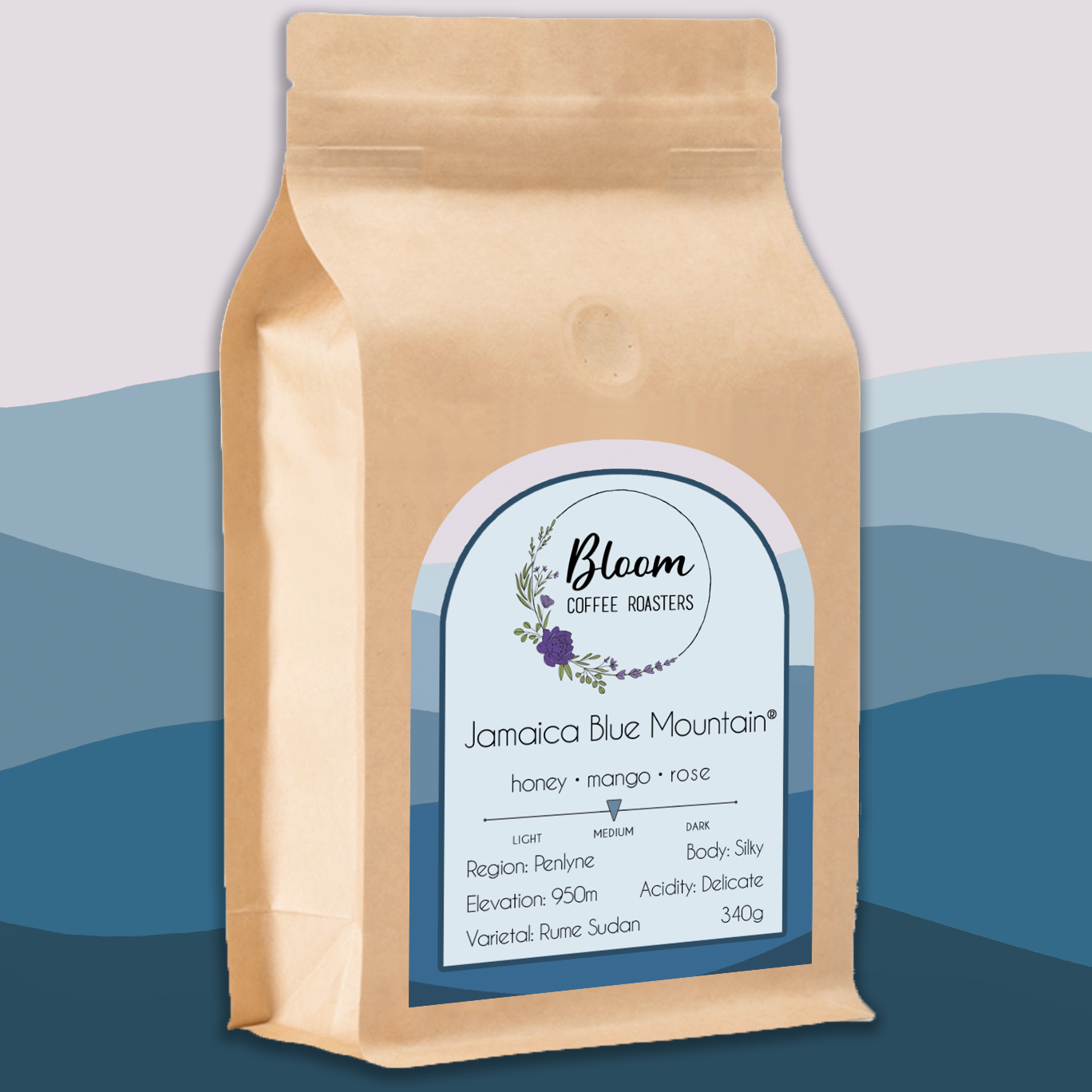 Bloom Coffee Roasters Jamaica Blue Mountain Beans Medium Roast (12oz/340g)