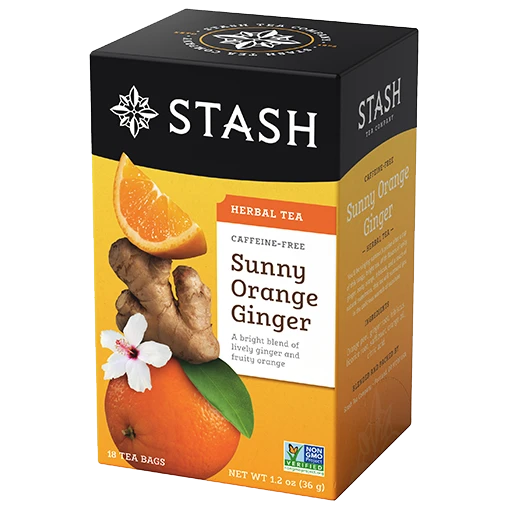 Stash Sunny Orange Ginger Caffeine Free Herbal Tea (18 Pack)