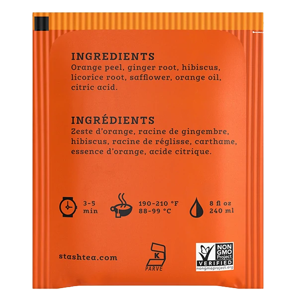 Stash Sunny Orange Ginger Caffeine Free Herbal Tea (18 Pack)