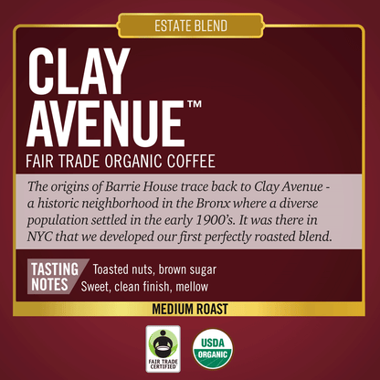 Barrie House® Clay Avenue Fair Trade Organic (24 Pack)