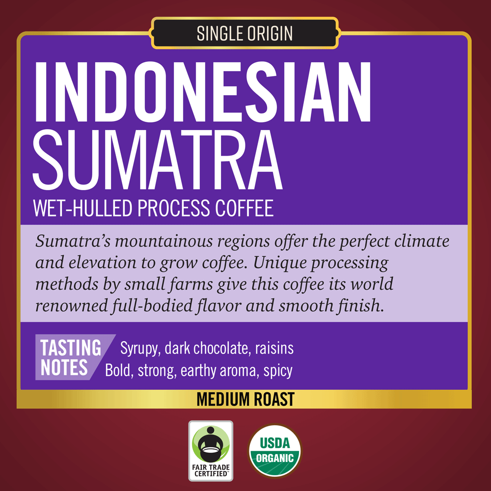 Barrie House® Indonesian Sumatra Fair Trade Organic (24 Pack)