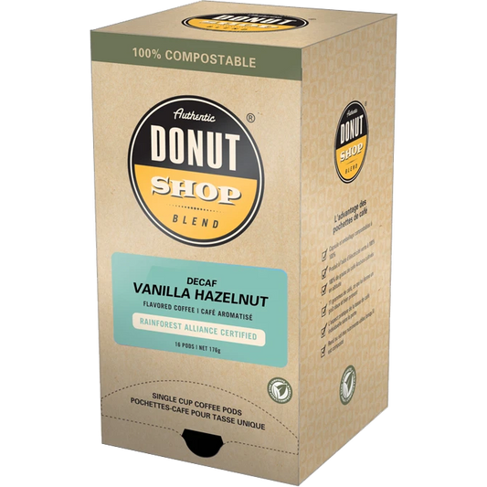 Authentic Donut Shop Decaf Vanilla Hazelnut Pods (16 Pack)