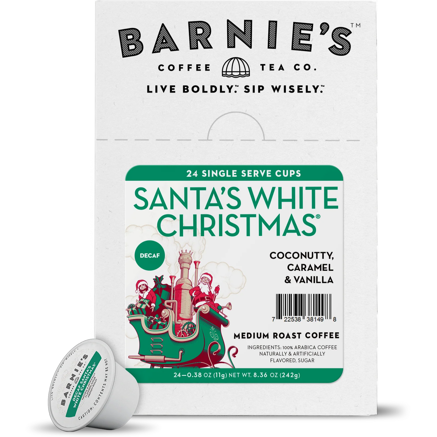 Barnie's Coffee & Tea Co.® Decaf Santa's White Christmas (24 Pack)