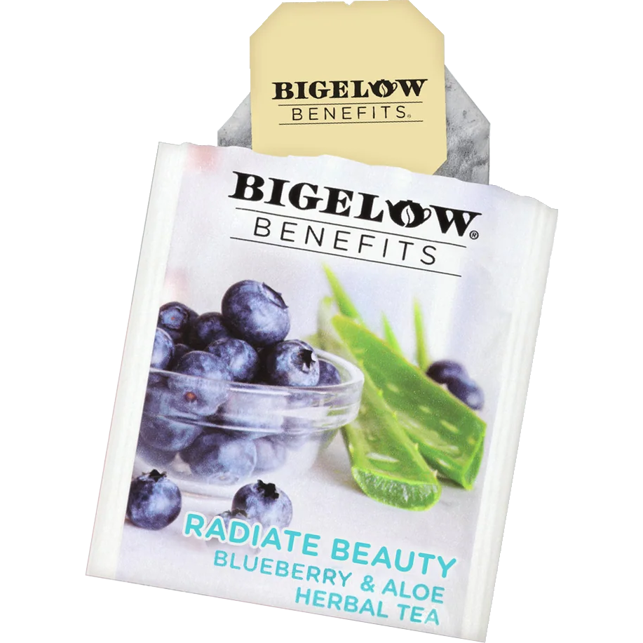 Bigelow® Benefits Radiate Beauty Blueberry & Aloe Herbal Tea (18 Pack)