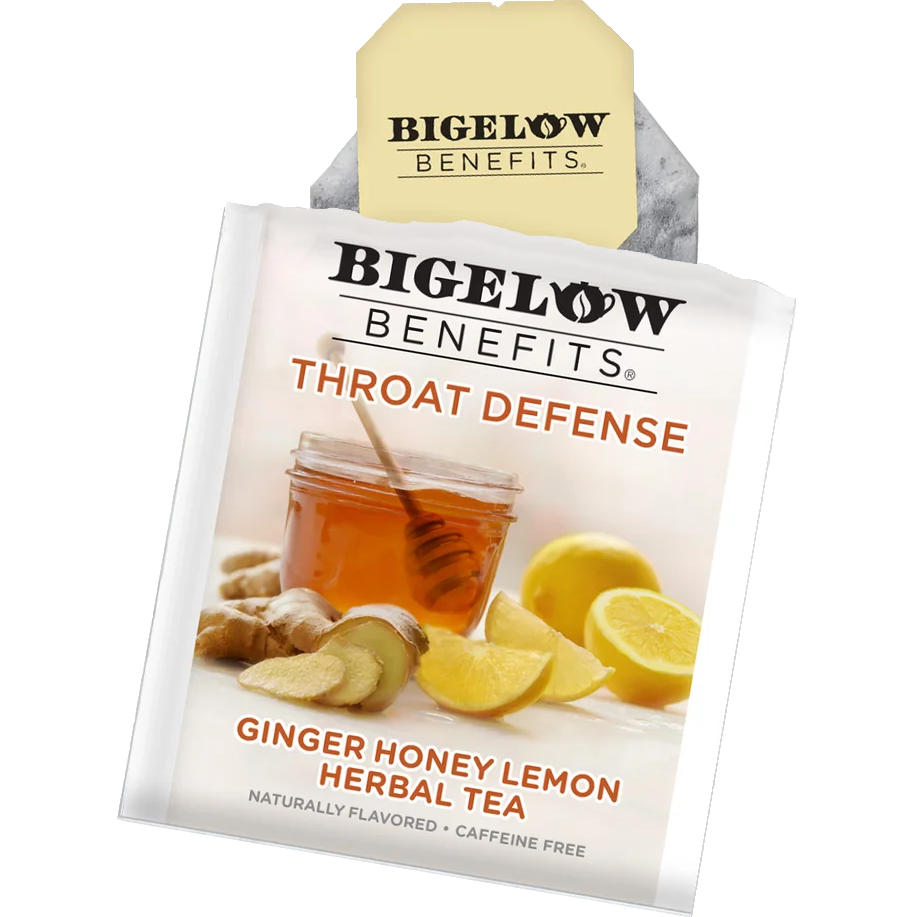 Bigelow® Benefits Throat Defense® Ginger Honey Lemon Herbal Tea (18 Pack)