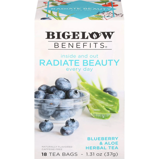 Bigelow® Benefits Radiate Beauty Blueberry & Aloe Herbal Tea (18 Pack)