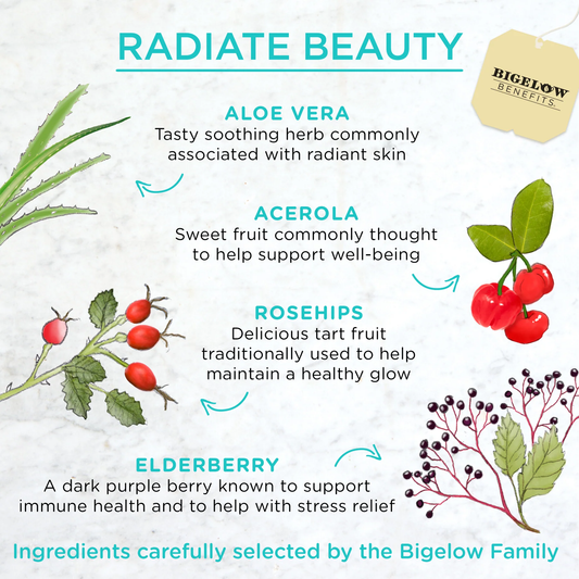 Bigelow® Benefits Radiate Beauty Blueberry & Aloe Herbal Tea (18 Pack)