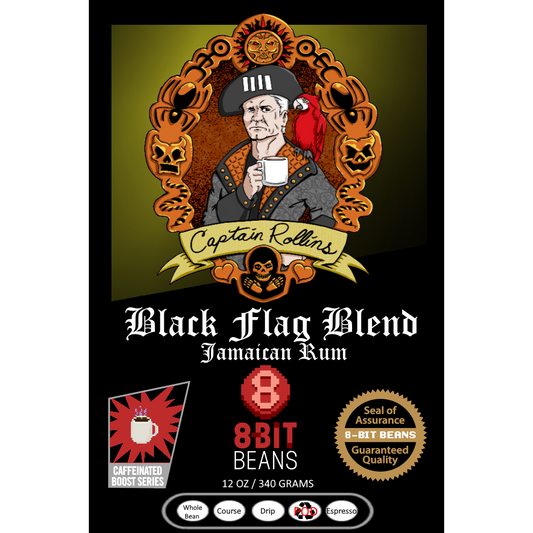 8-Bit Beans Black Flag Jamaican Rum (12oz/340g)