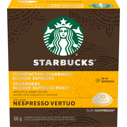 Starbucks® Blonde Espresso Roast for Nespresso® Vertuo (10 Pack)