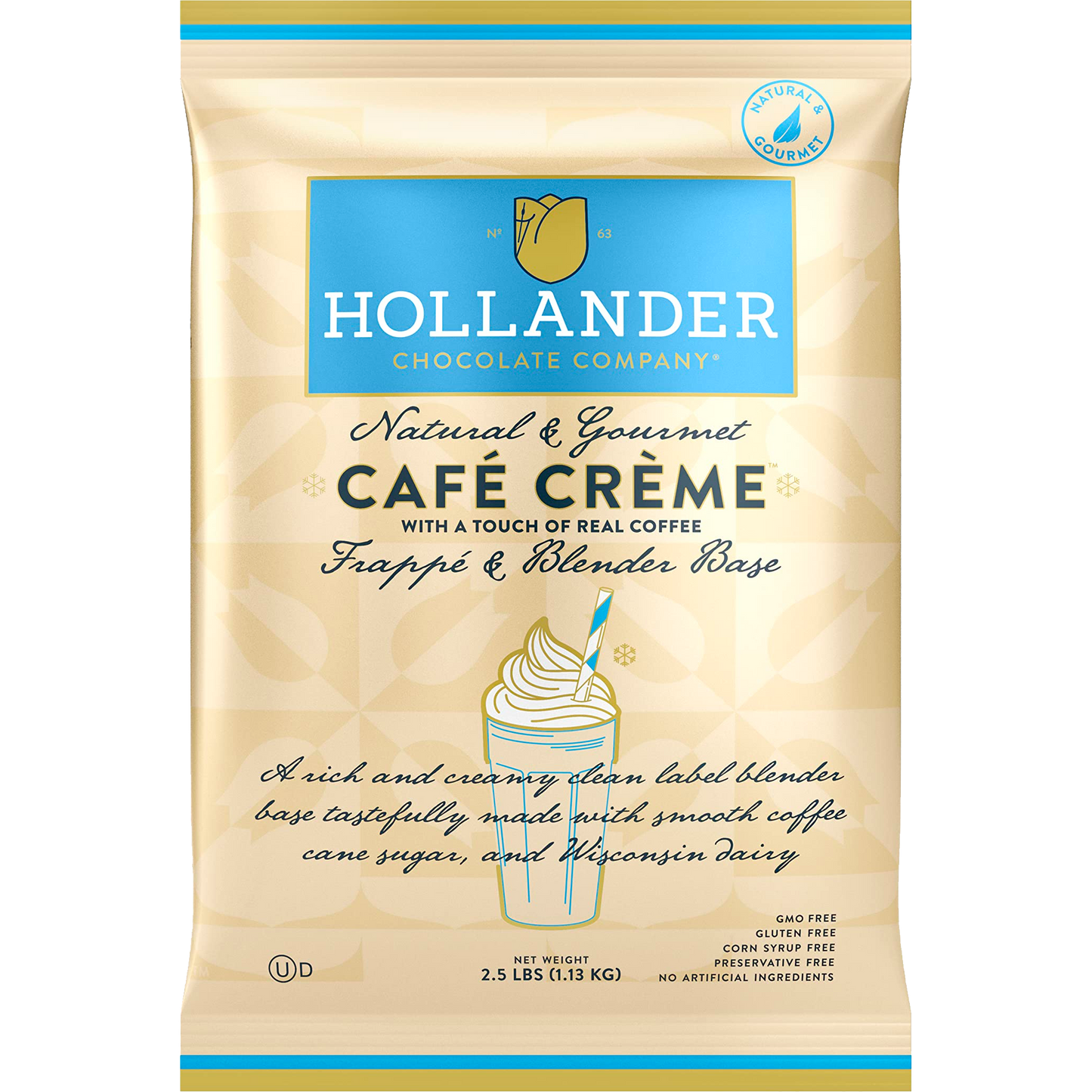 Hollander Café Crème Frappé Base 1.13kg Bag