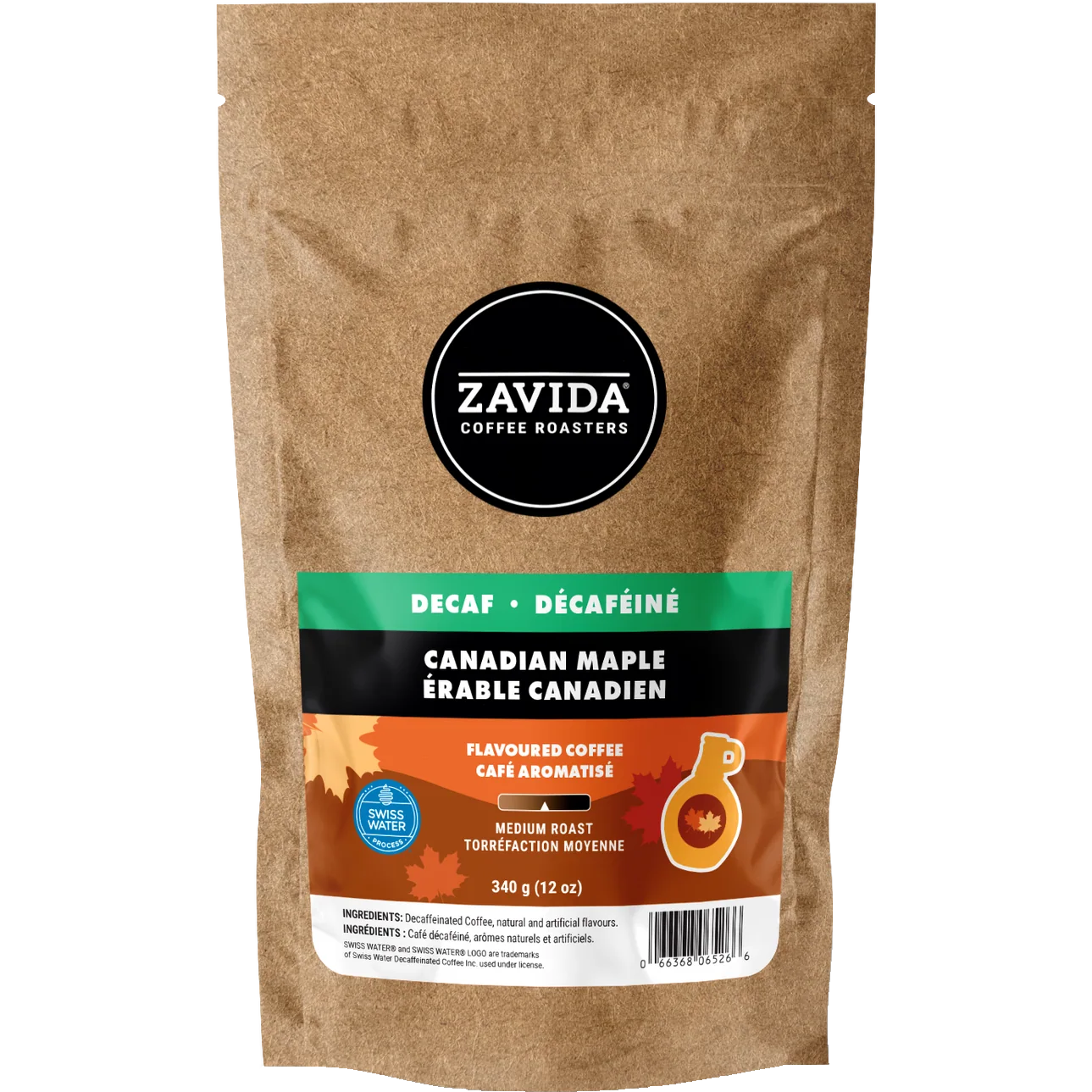 Zavida® Whole Bean Decaf Canadian Maple (12oz/340g)