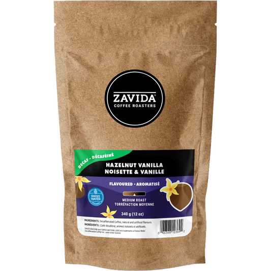 Zavida® Whole Bean Decaf Hazelnut Vanilla (12oz/340g)