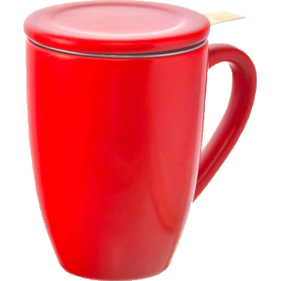 Grosche® Kassel Ceramic Tea Infuser Mug - Red 330mL