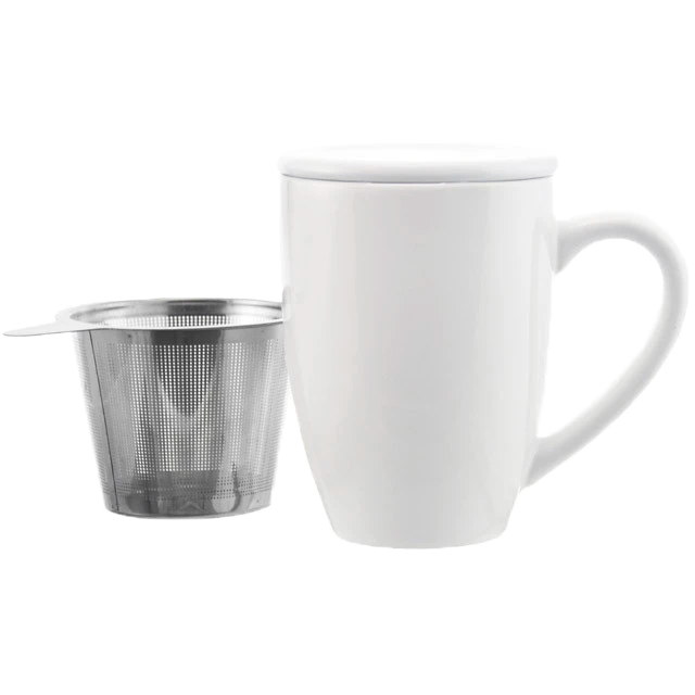 Grosche® Kassel Ceramic Tea Infuser Mug - White 330mL