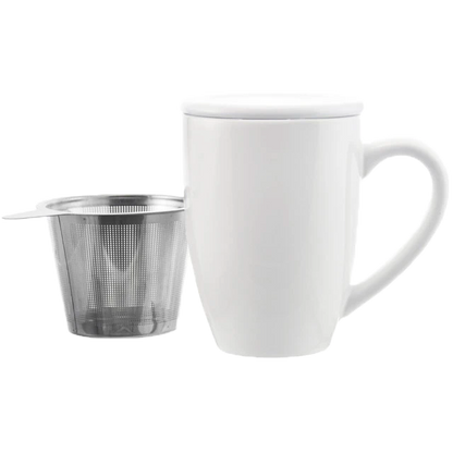 Grosche® Kassel Ceramic Tea Infuser Mug - White 330mL