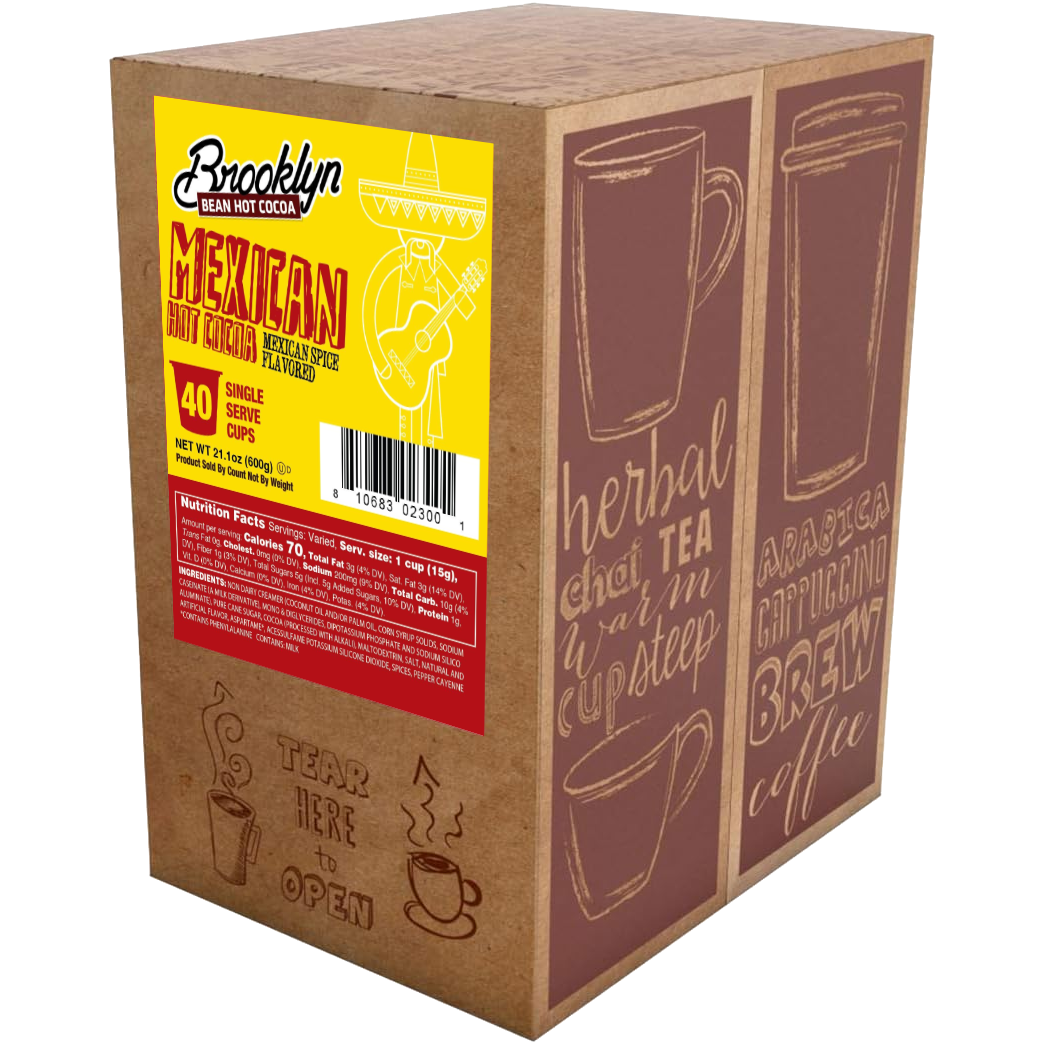 Brooklyn Bean Hot Cocoa Mexican Hot Chocolate 40ct