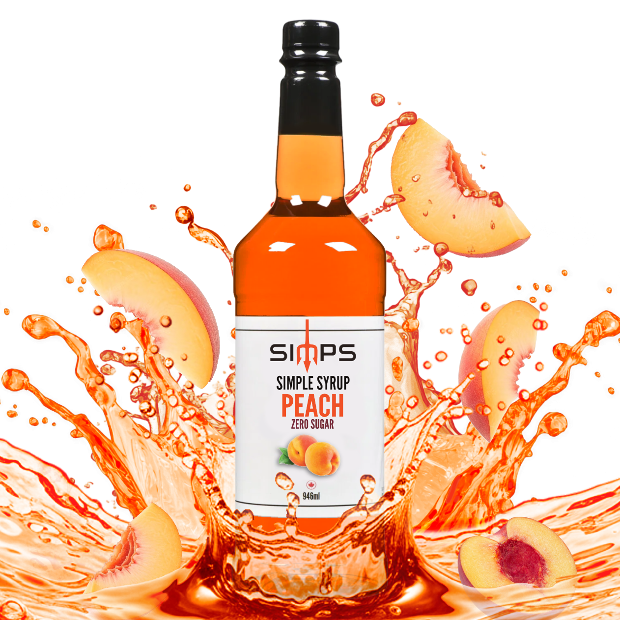 Simps Zero Sugar Peach Syrup (946mL)