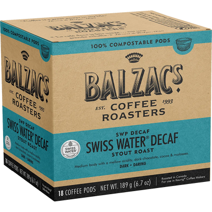 Balzac's Swiss Water Process Decaf Compostable K-Cup (18 Pack)