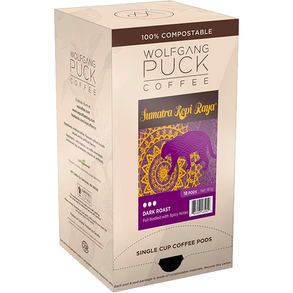 Wolfgang Puck Sumatra Kopi Raya Pods (18 Pack)