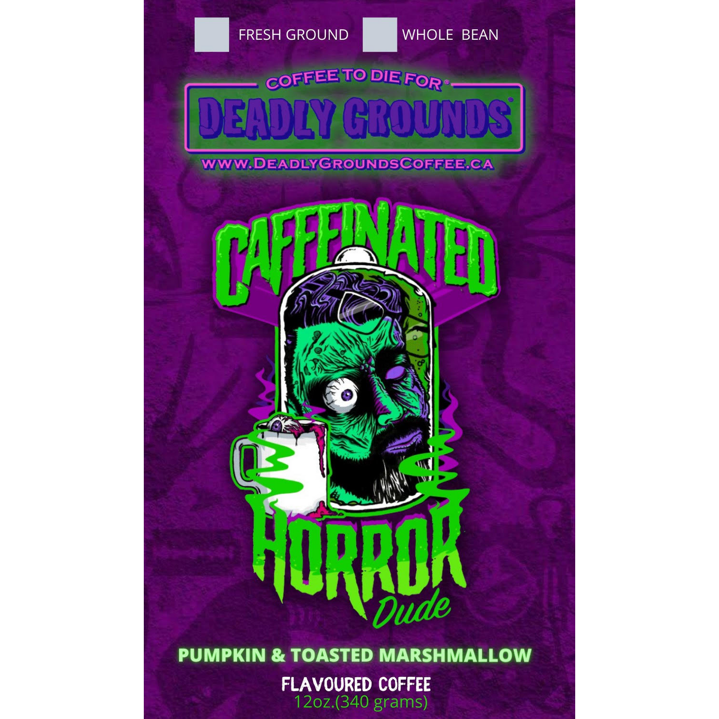 Deadly Grounds Caffeinated Horror Dude Beans (12oz/340g)