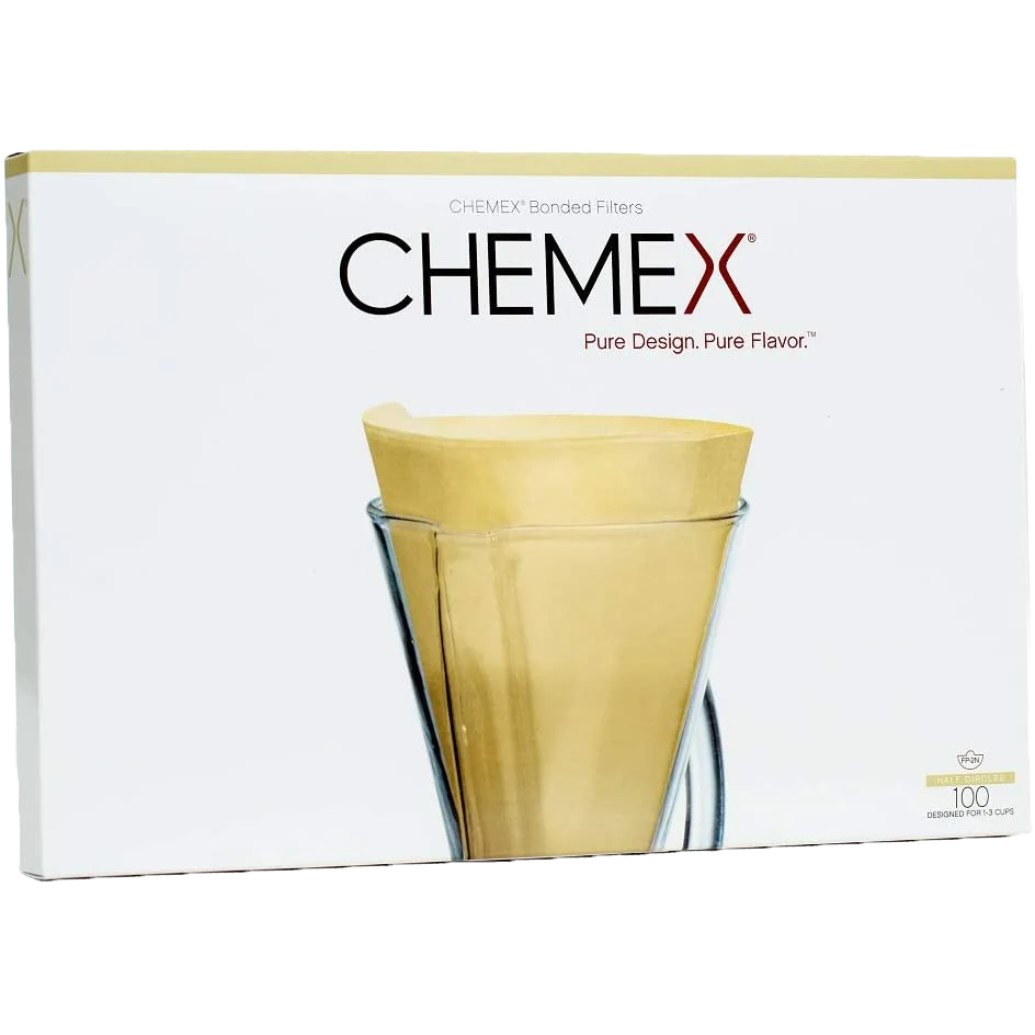 CHEMEX® Bonded Filters Unfolded Half Moon (Natural) 3-Cup FP-2N