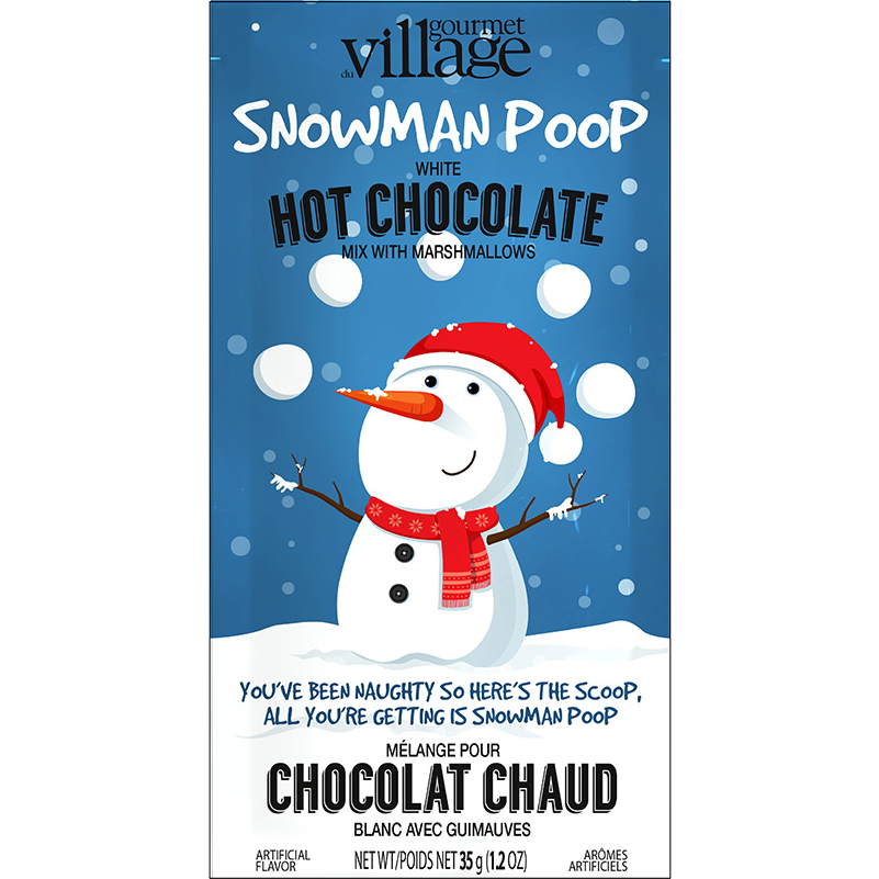 Gourmet Du Village Snowman Poop White Hot Chocolate with Marshmallows (35g/1.2oz)