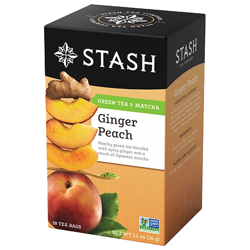 Stash Ginger Peach Green Tea with Matcha (18 Pack)