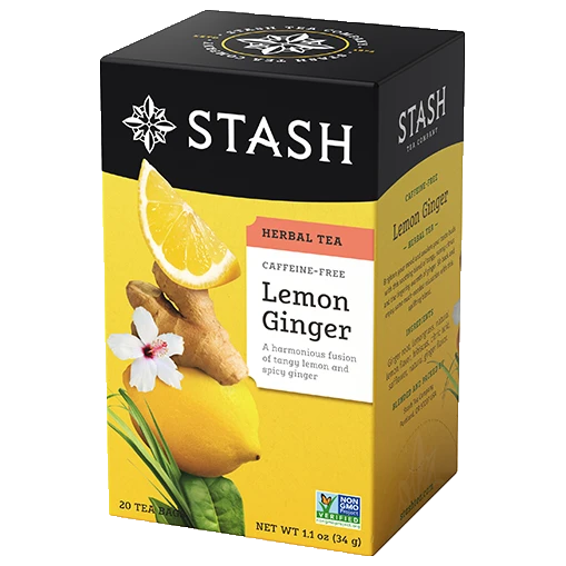 Stash Lemon Ginger Caffeine Free Herbal Tea (20 Pack)