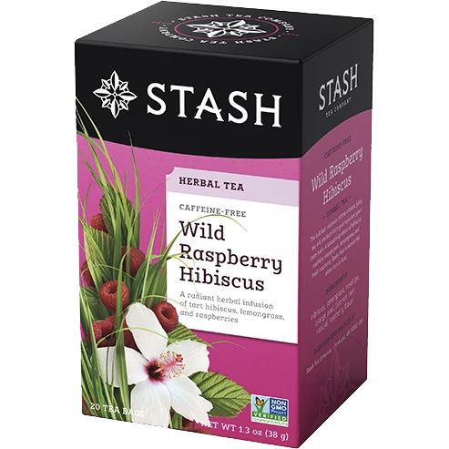 Stash Wild Raspberry Hibiscus Caffeine Free Herbal Tea (20 Pack)