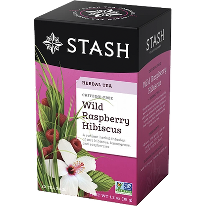 Stash Wild Raspberry Hibiscus Caffeine Free Herbal Tea (20 Pack)